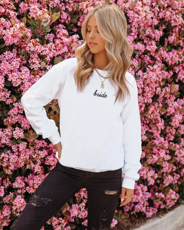 Bride Cotton Blend Embroidered Sweatshirt - FINAL SALE sold by Vici