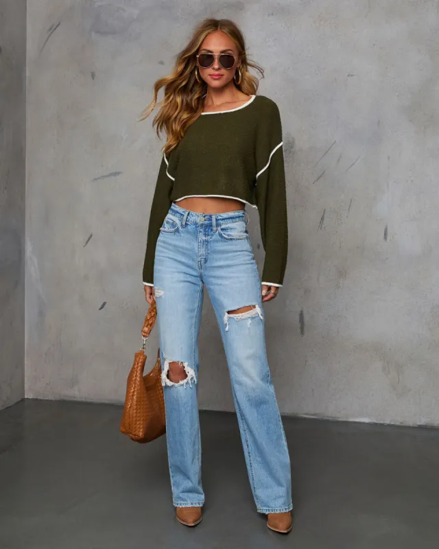 Lorian Contrast Seams Sweater sold by Vici