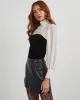 Morato Velvet Chiffon Colorblock Blouse sold by Vici