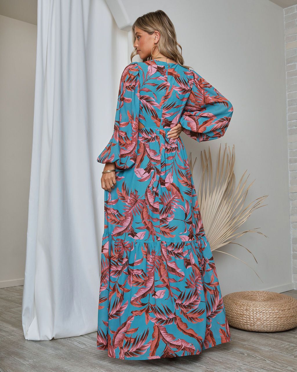 Romance In The Tropics Printed Cutout Maxi Dress sold by Vici product image thumbnail 4