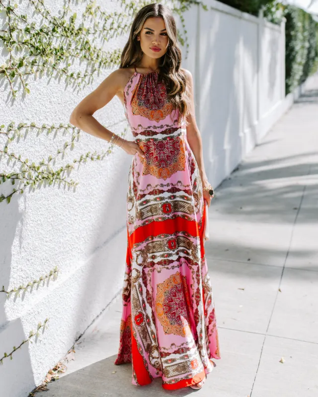 Reina Printed Halter Maxi Dress - SALE sold by Vici