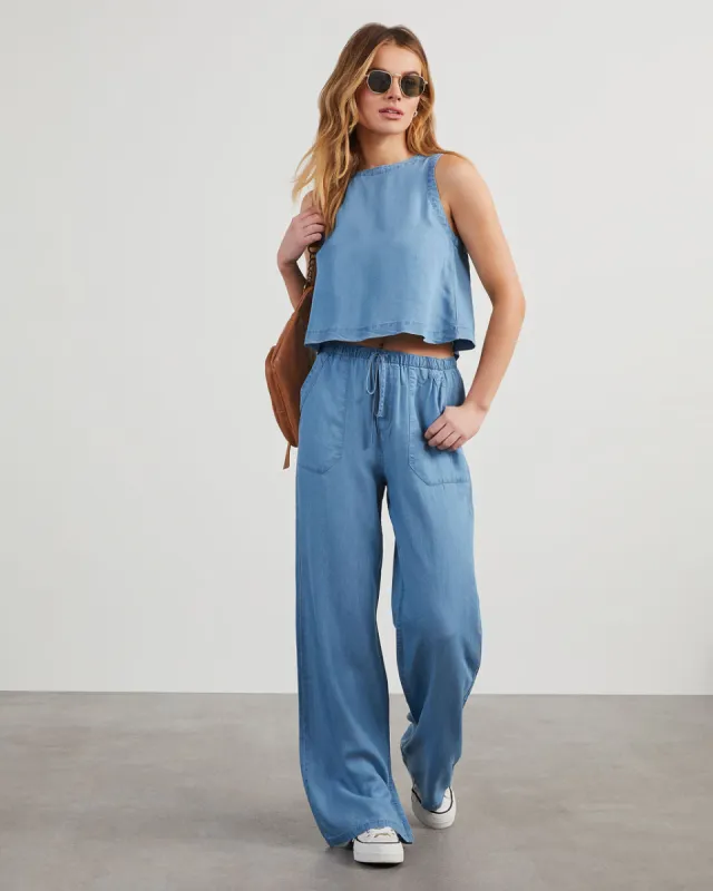 Ian Chambray Pocketed Pants sold by Vici