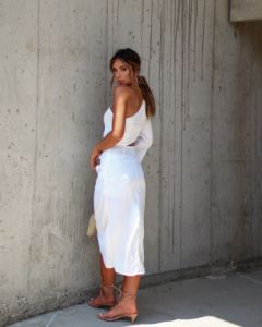 Marlah One Shoulder Cutout Midi Dress - White - FINAL SALE sold by Vici
