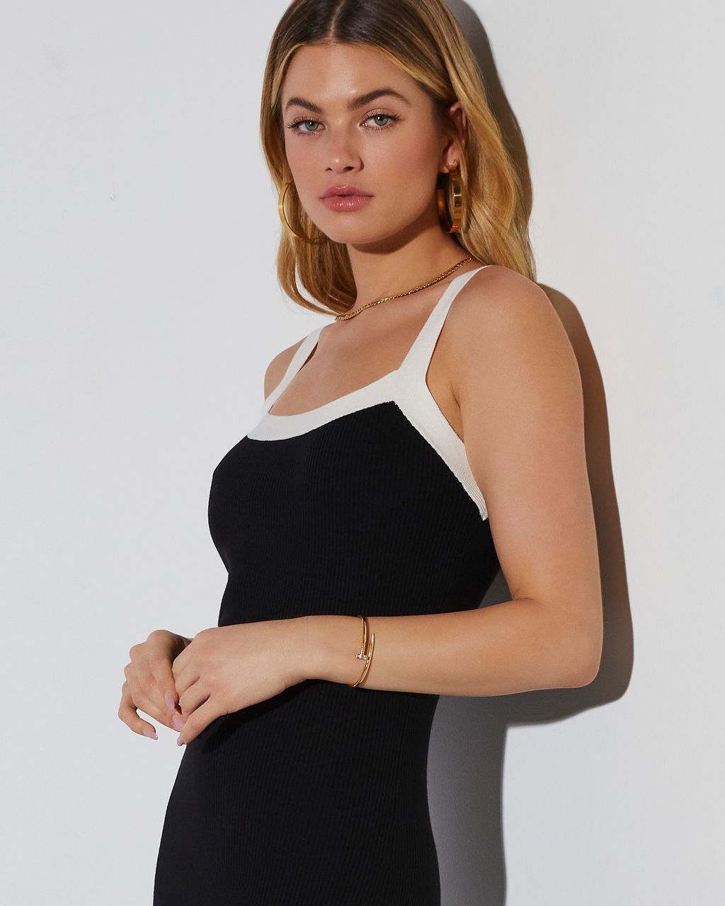 Elevated Ribbed Knit Midi Dress sold by Vici product image thumbnail 5