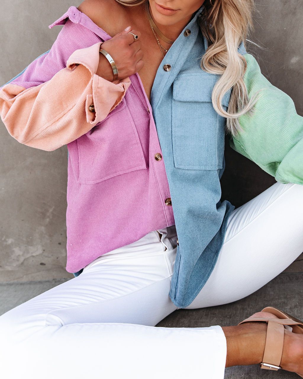 Flying Colors Cotton Corduroy Shacket - FINAL SALE sold by Vici product image thumbnail 3