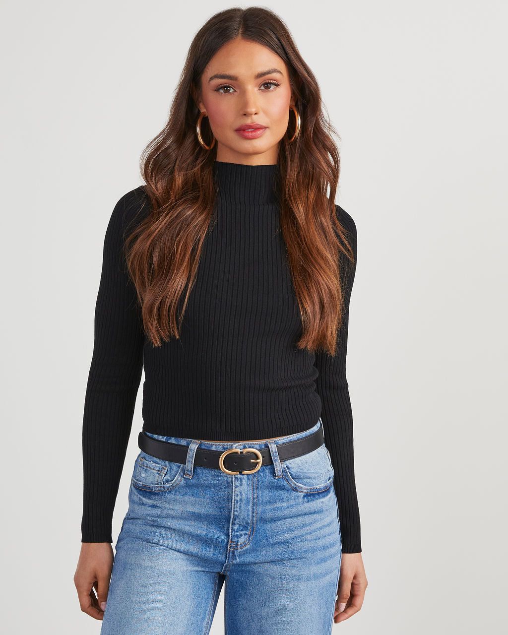 Grainge Mock Neck Knit Top - Black sold by Vici product image thumbnail 6