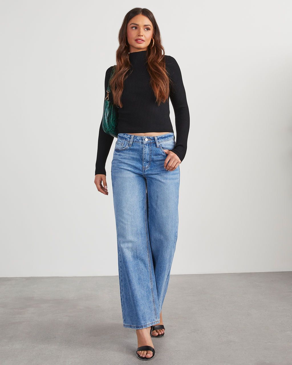 Grainge Mock Neck Knit Top - Black sold by Vici product image thumbnail 5