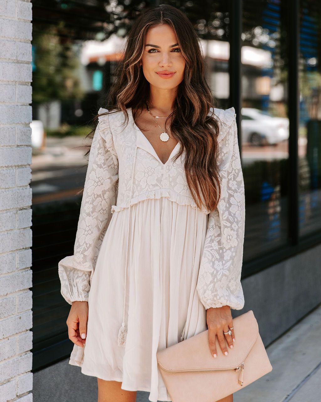 Capulet Crochet Lace Pocketed Babydoll Dress sold by Vici