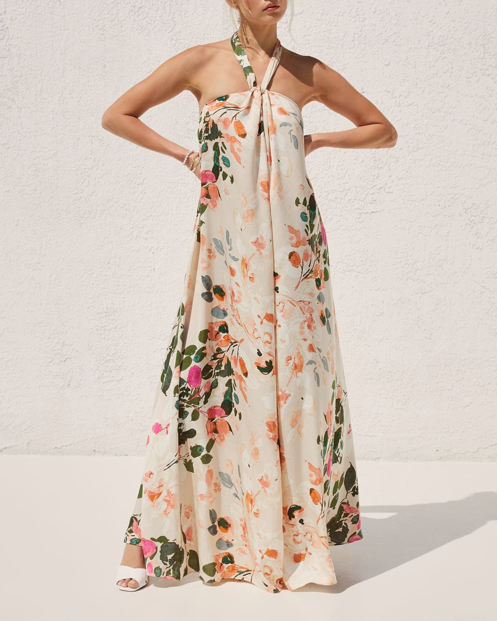 Amani Satin Floral Halter Maxi Dress - SALE sold by Vici product image thumbnail 4