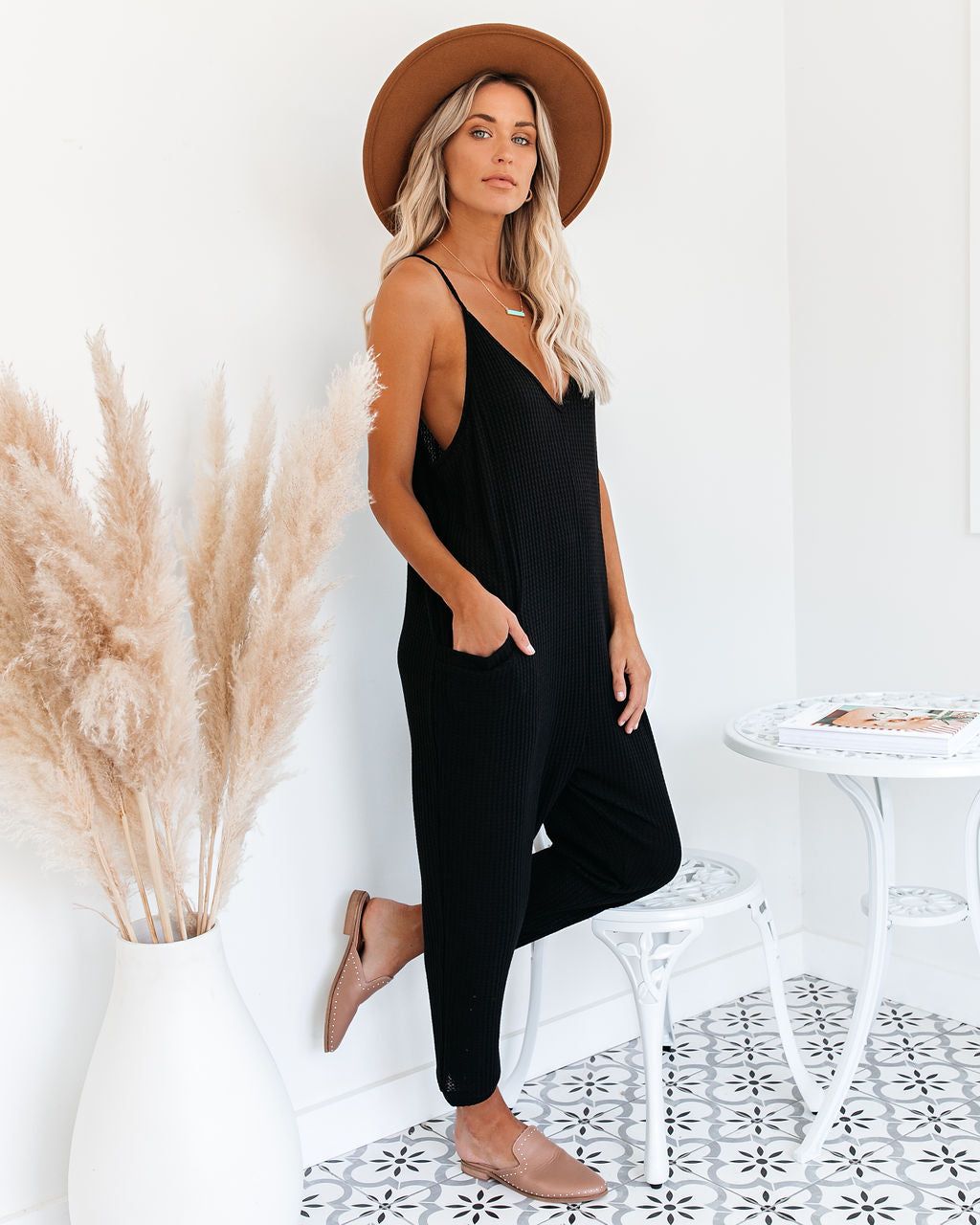 Andy Cotton Blend Pocketed Jumpsuit - Black - SALE sold by Vici product image thumbnail 6