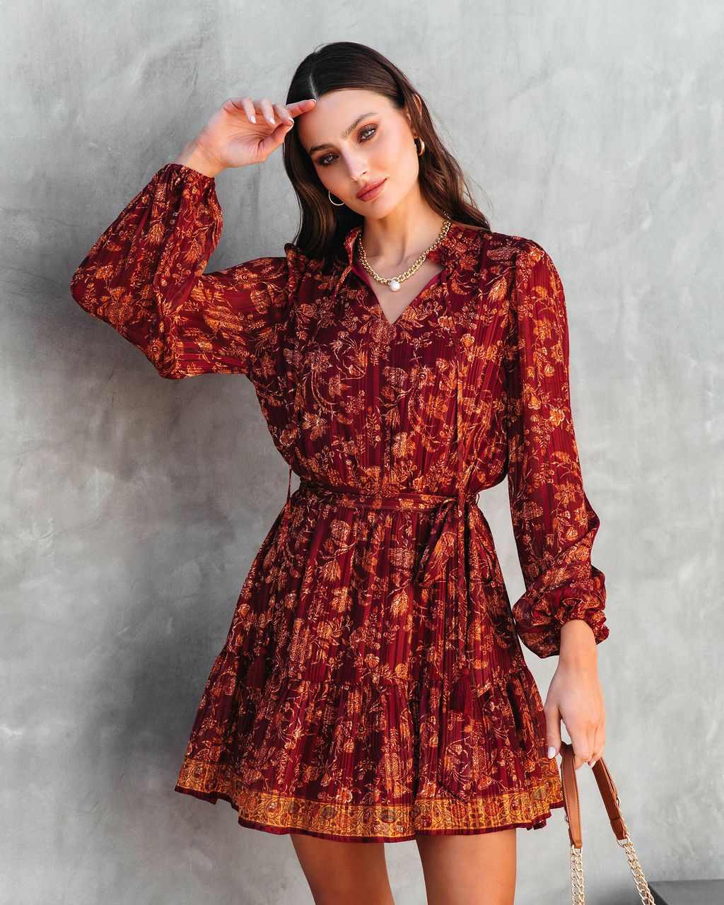 Thankful One Printed Mini Dress sold by Vici product image thumbnail 4