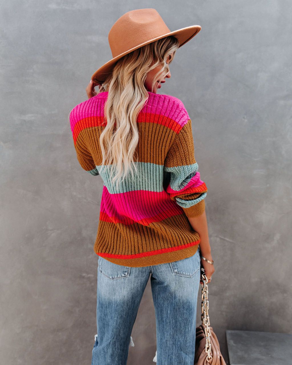 Happier Than Ever Striped Button Down Sweater - FINAL SALE sold by Vici product image thumbnail 2