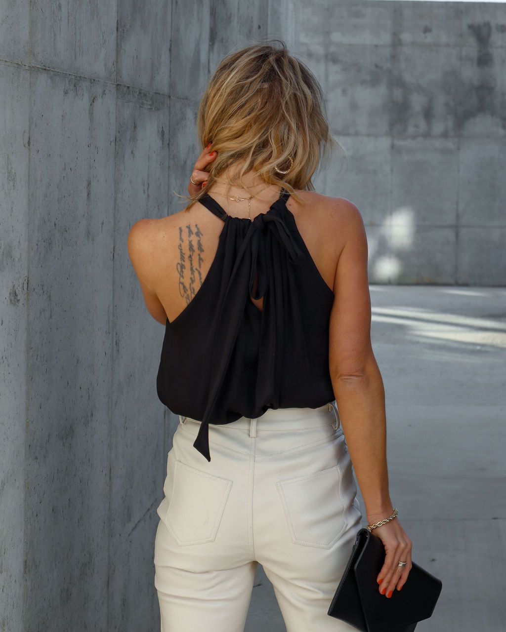 Adelle Neck Tie Top - Black - FINAL SALE sold by Vici product image thumbnail 5