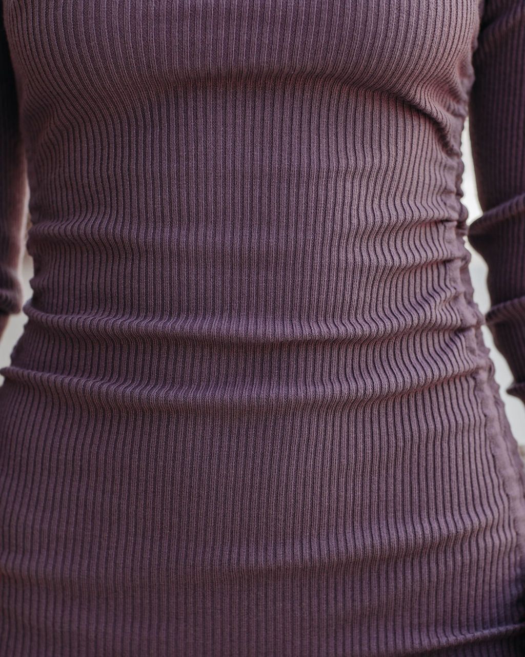 Yasmine Long Sleeve Ruched Knit Dress - Purple - FINAL SALE sold by Vici product image thumbnail 4