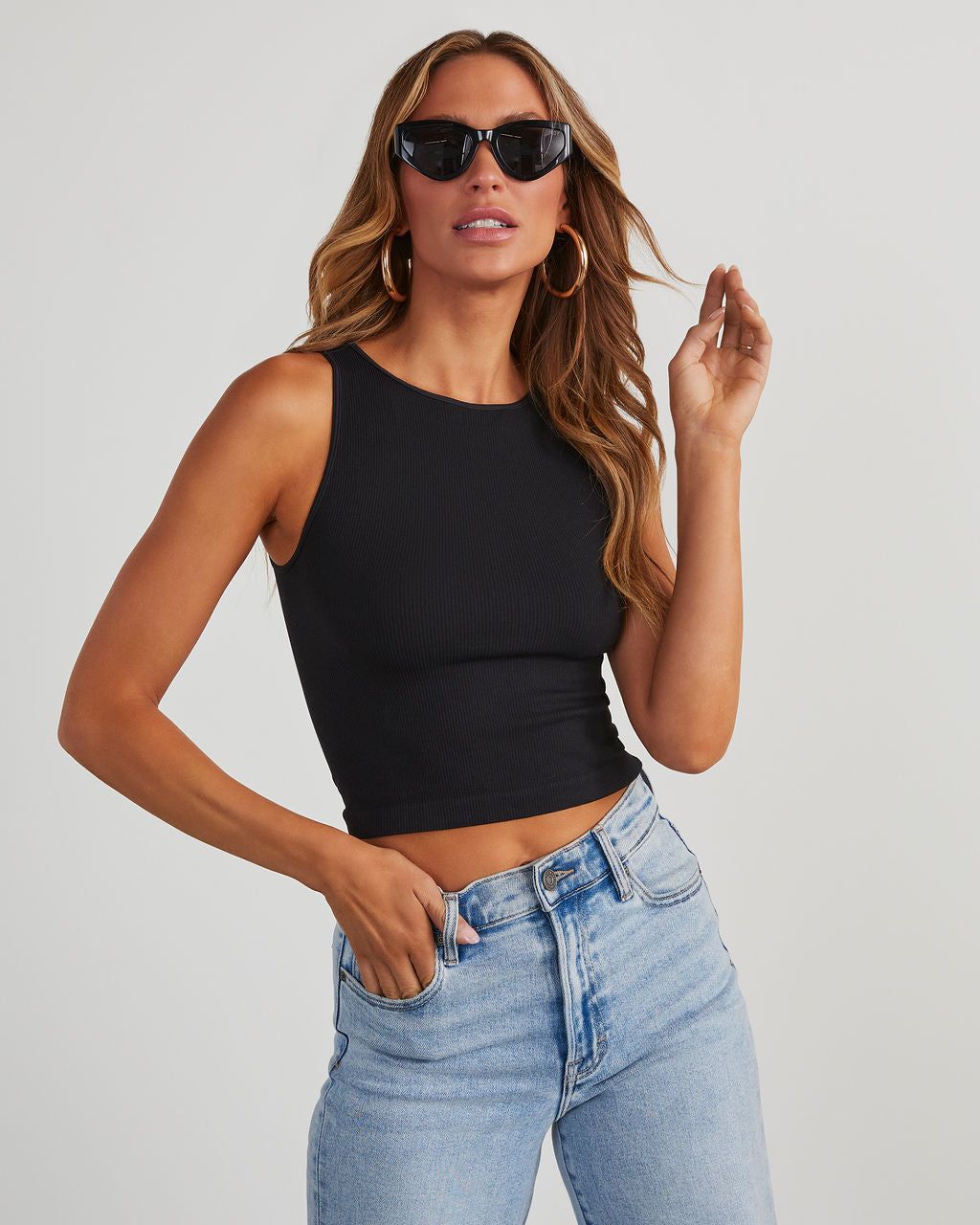 Halo Seamless Crop Top - Black sold by Vici product image thumbnail 2