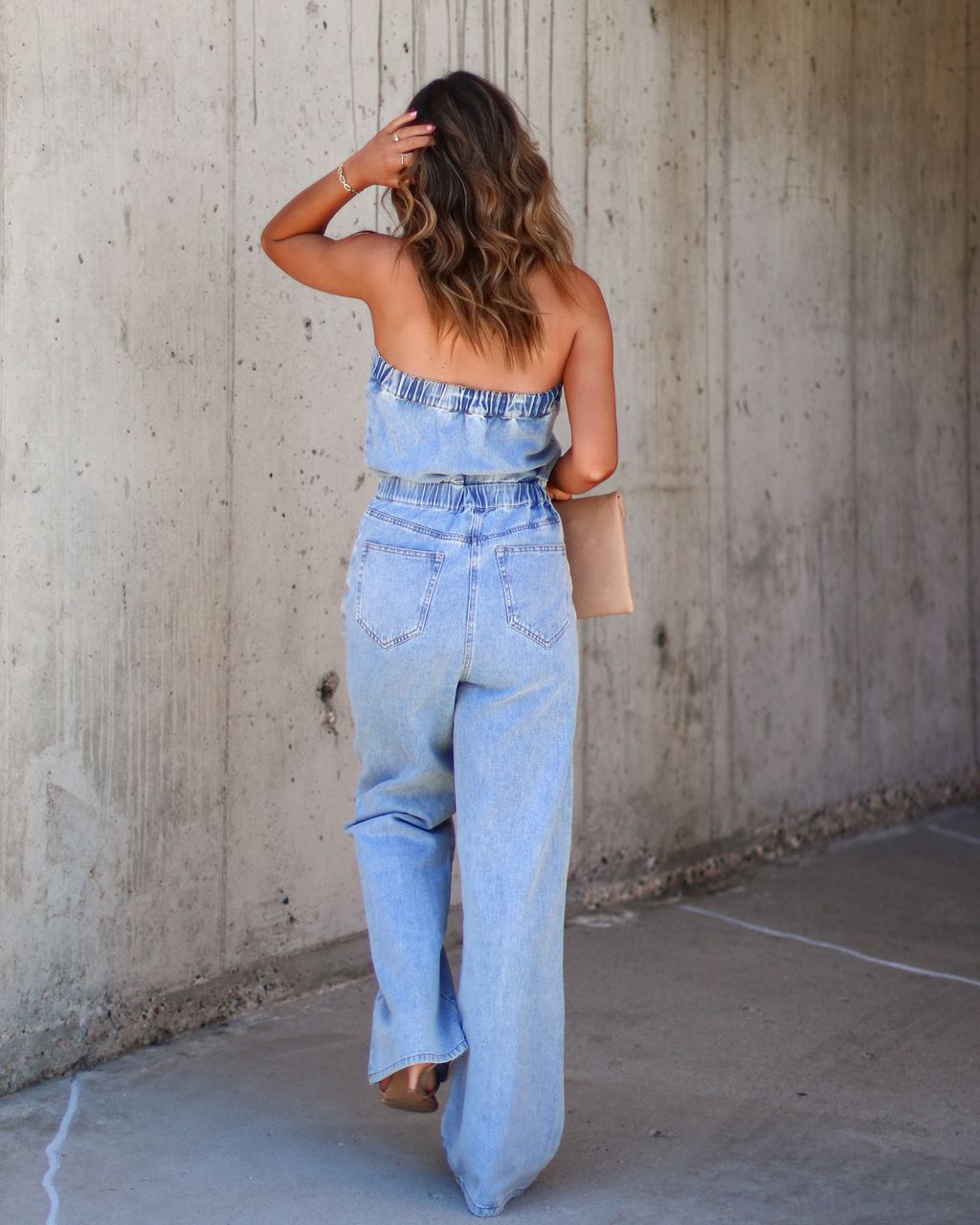 Beverly Strapless Denim Jumpsuit sold by Vici product image thumbnail 4
