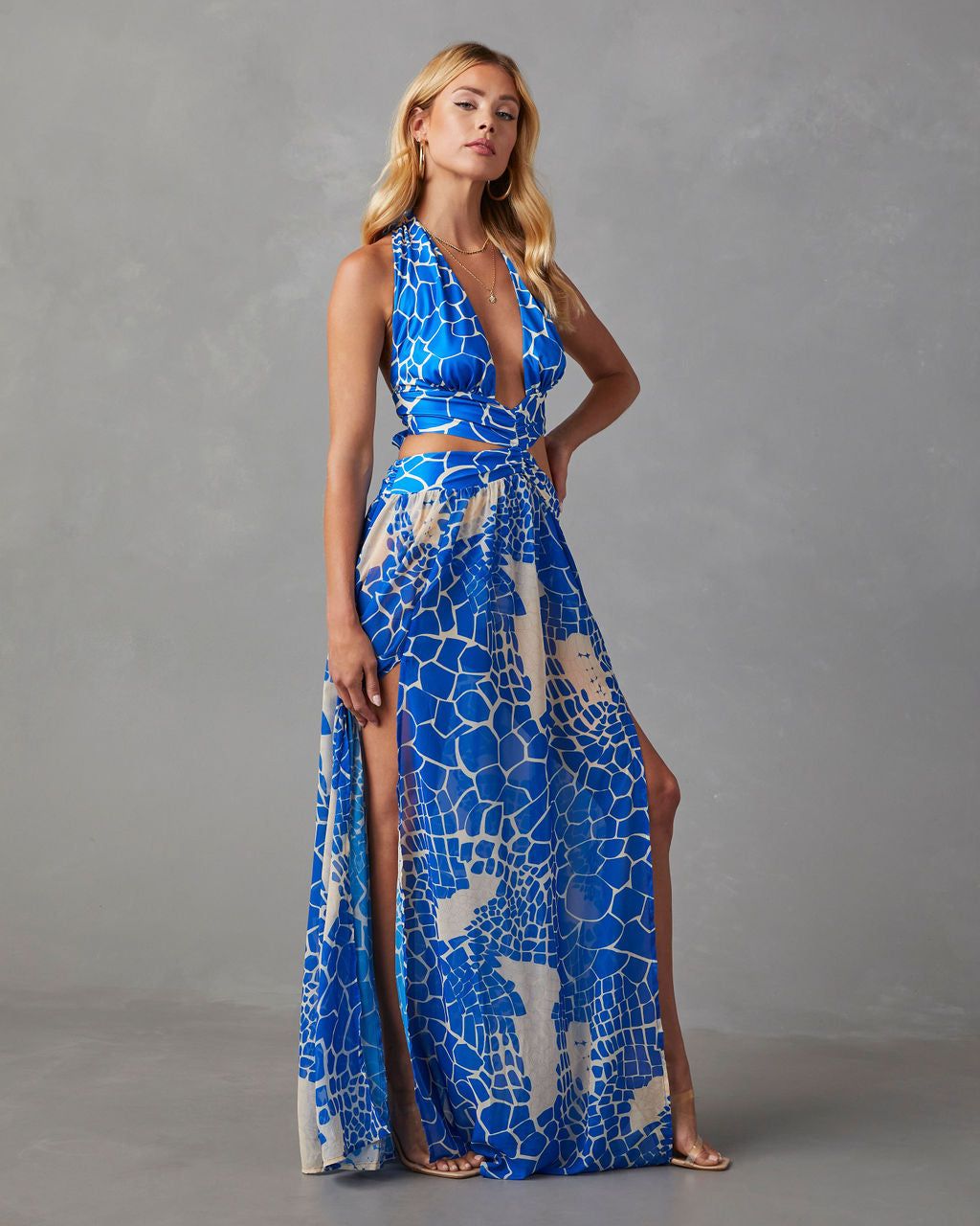 Ocean Life Cutout Slit Maxi Dress - SALE sold by Vici product image thumbnail 7