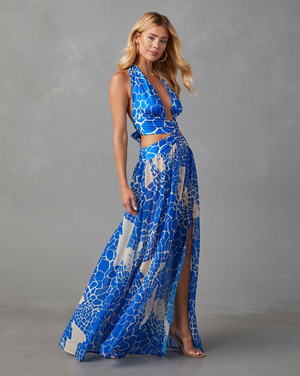 Ocean Life Cutout Slit Maxi Dress - SALE sold by Vici product image thumbnail 4