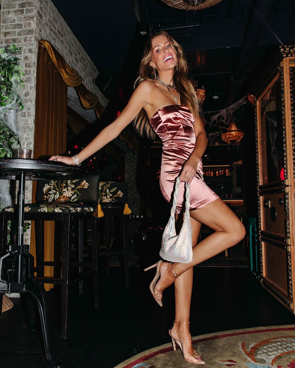 Rocco Satin Strapless Mini Dress - Rose Gold - FINAL SALE sold by Vici product image thumbnail 6