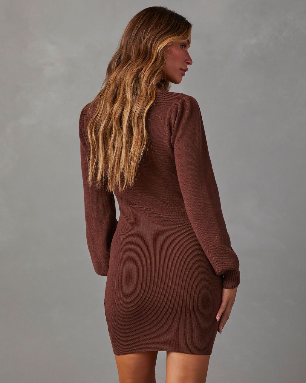 Feels Like Fall Mini Sweater Dress - Brown sold by Vici product image thumbnail 4