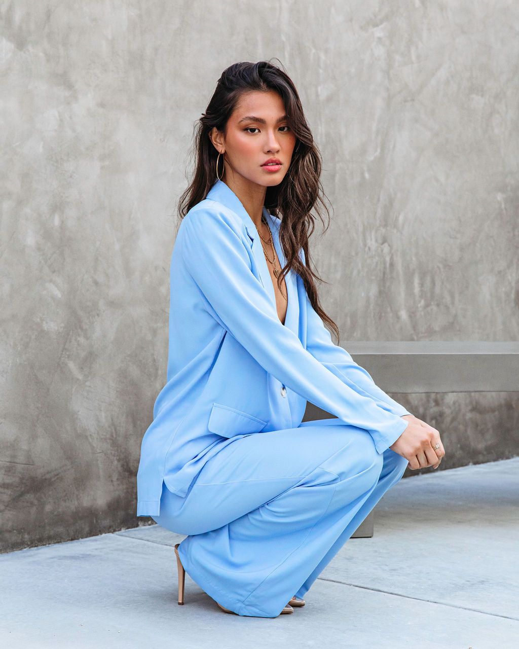 Unedited Pocketed Wide Leg Pant - Light Blue - FINAL SALE sold by Vici product image thumbnail 6