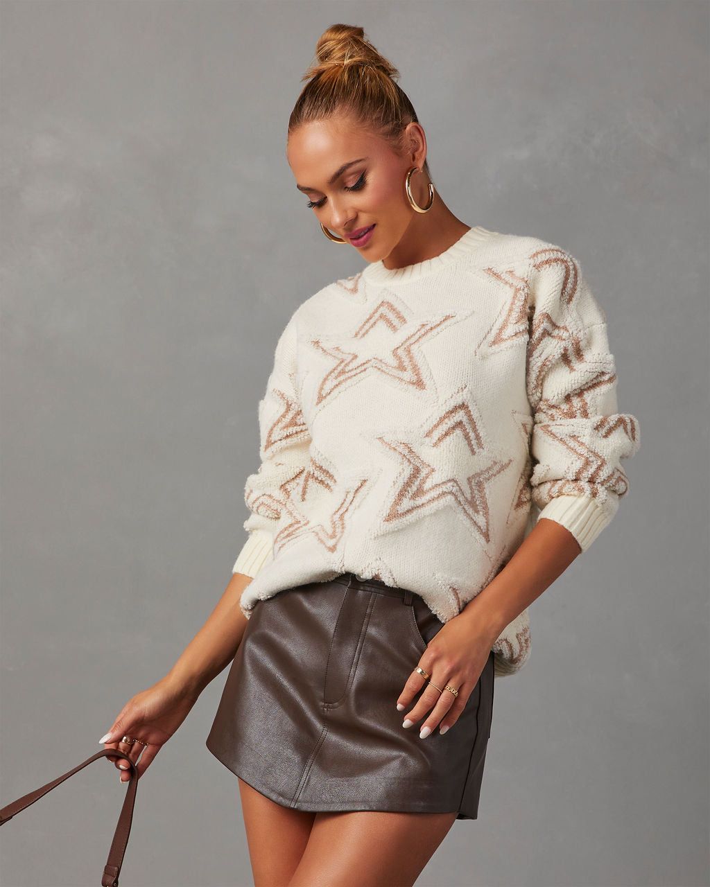Celestial Chic Star Embossed Sweater sold by Vici product image thumbnail 5