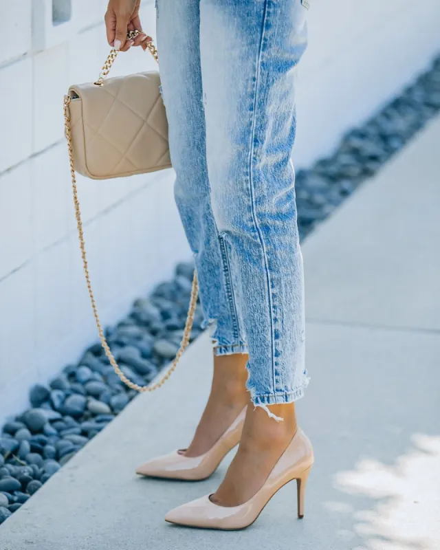 Lavish Patent Leather Pumps - Nude - FINAL SALE sold by Vici