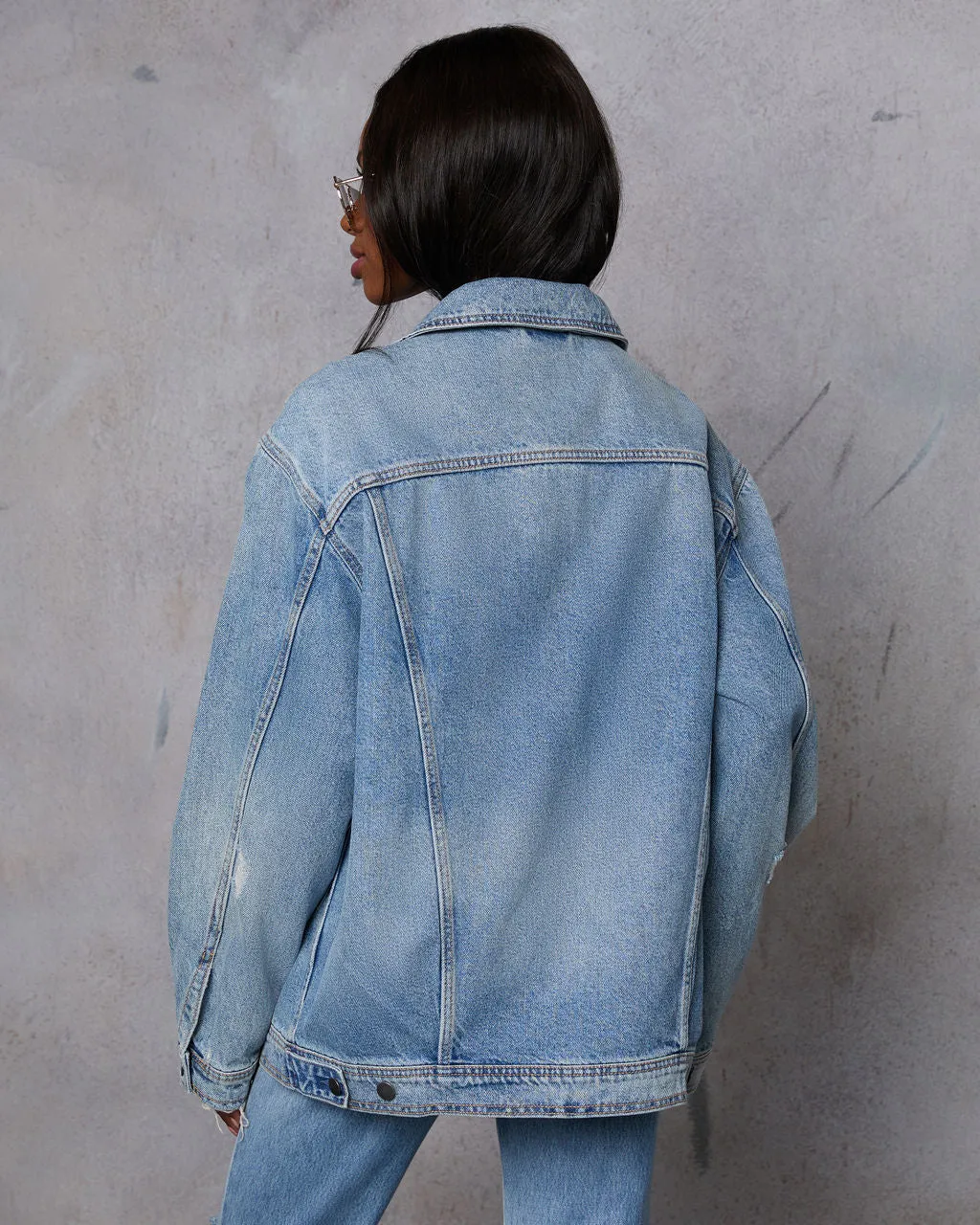 Influencer Oversized Denim Jacket sold by Vici product image thumbnail 4