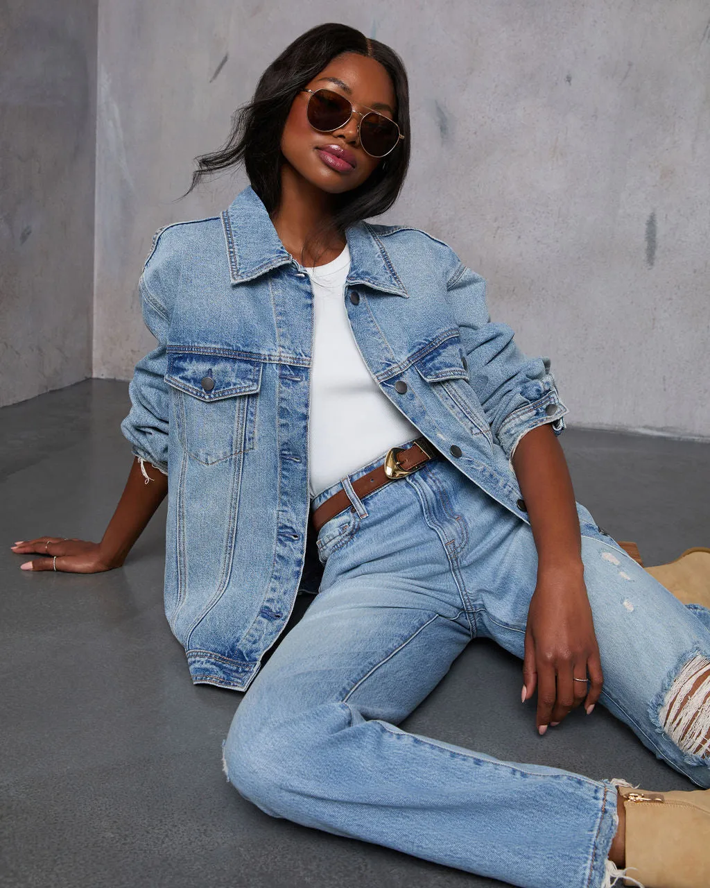 Influencer Oversized Denim Jacket sold by Vici product image thumbnail 2