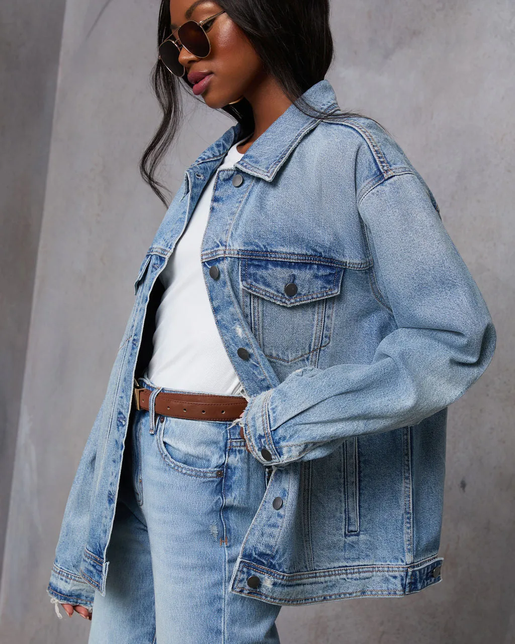 Influencer Oversized Denim Jacket sold by Vici product image thumbnail 3