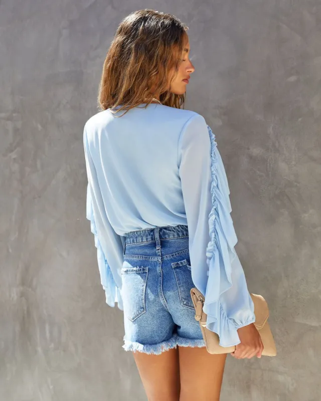 Kailey Ruffle Drape Bodysuit sold by Vici