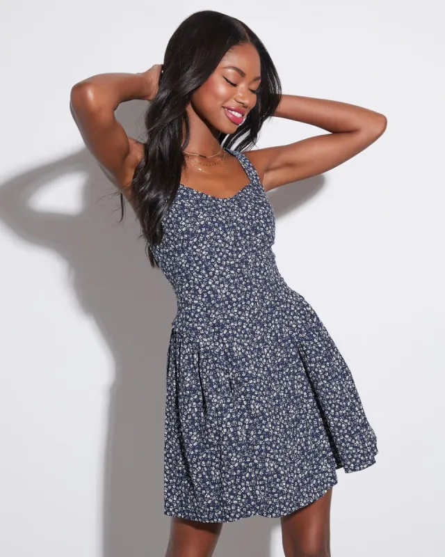 Kaleigh Sweetheart Floral Mini Dress sold by Vici