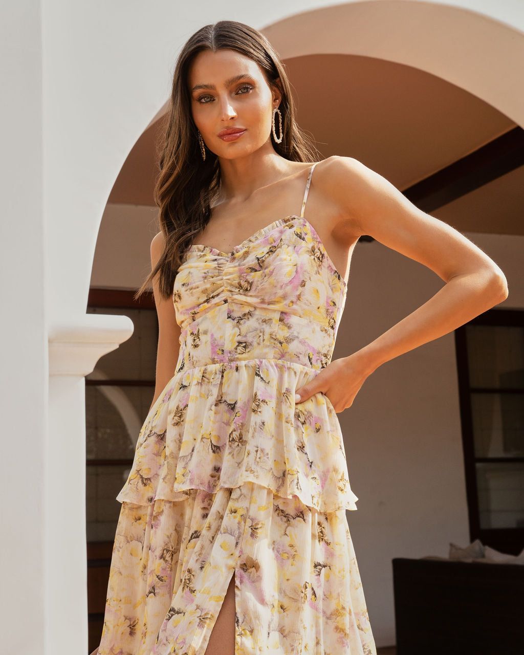 Sweetest Goodbye Floral Tiered Midi Dress - FINAL SALE sold by Vici product image thumbnail 5