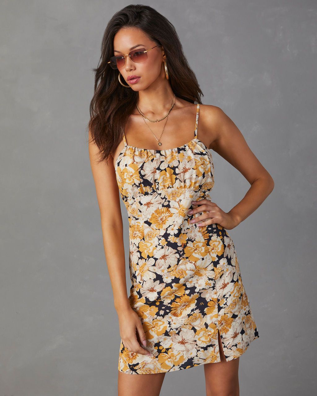 Floral Flurry Printed Mini Dress - Black/Multi - SALE sold by Vici product image thumbnail 6