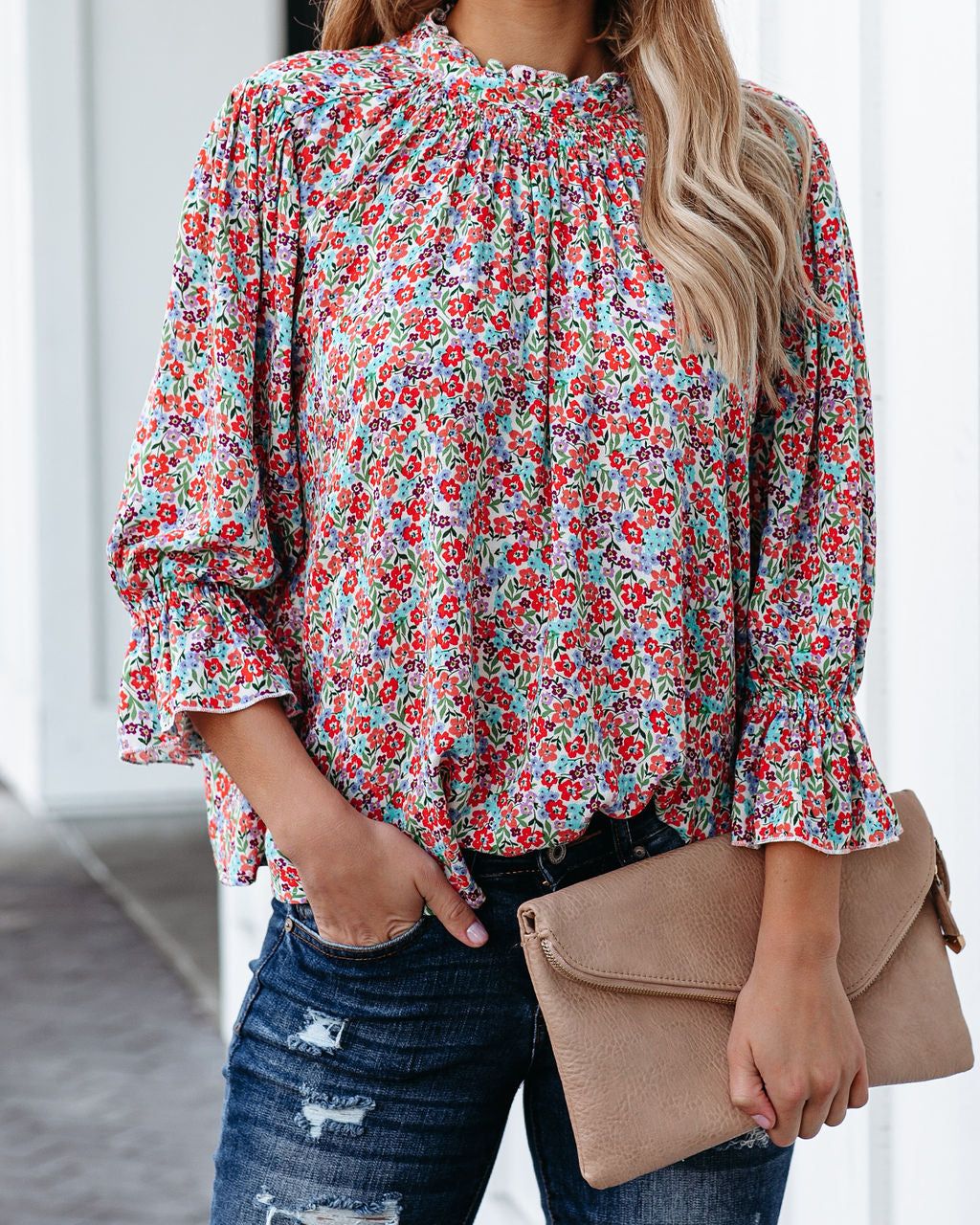 Passionfruit Smocked Floral Top - FINAL SALE sold by Vici product image thumbnail 10