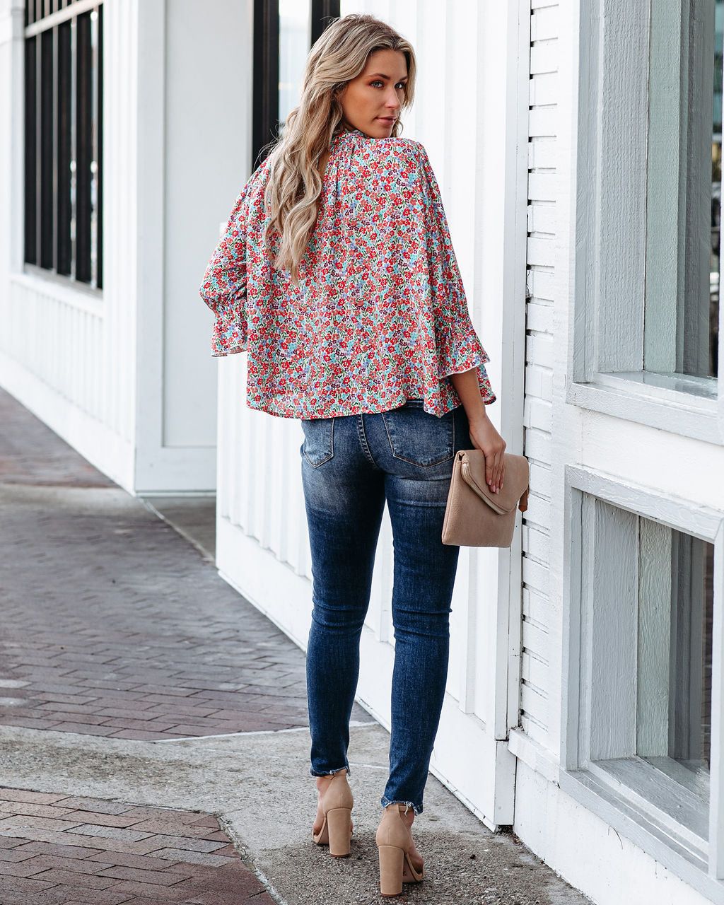 Passionfruit Smocked Floral Top - FINAL SALE sold by Vici product image thumbnail 7