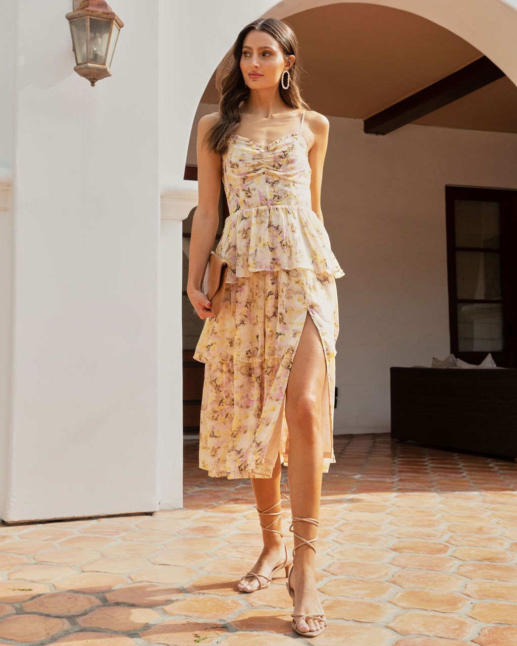 Sweetest Goodbye Floral Tiered Midi Dress - FINAL SALE sold by Vici product image thumbnail 4