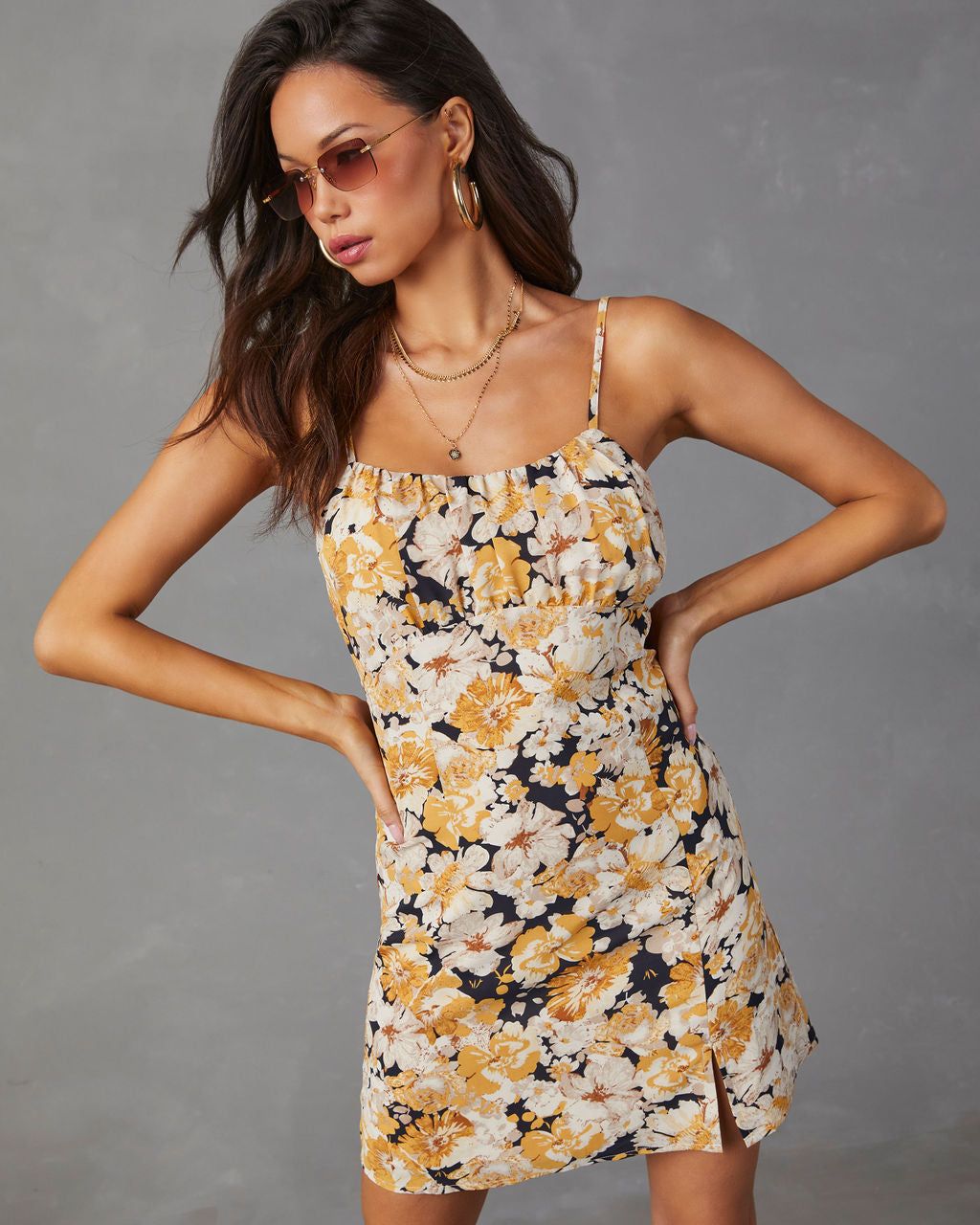 Floral Flurry Printed Mini Dress - Black/Multi - SALE sold by Vici product image thumbnail 3