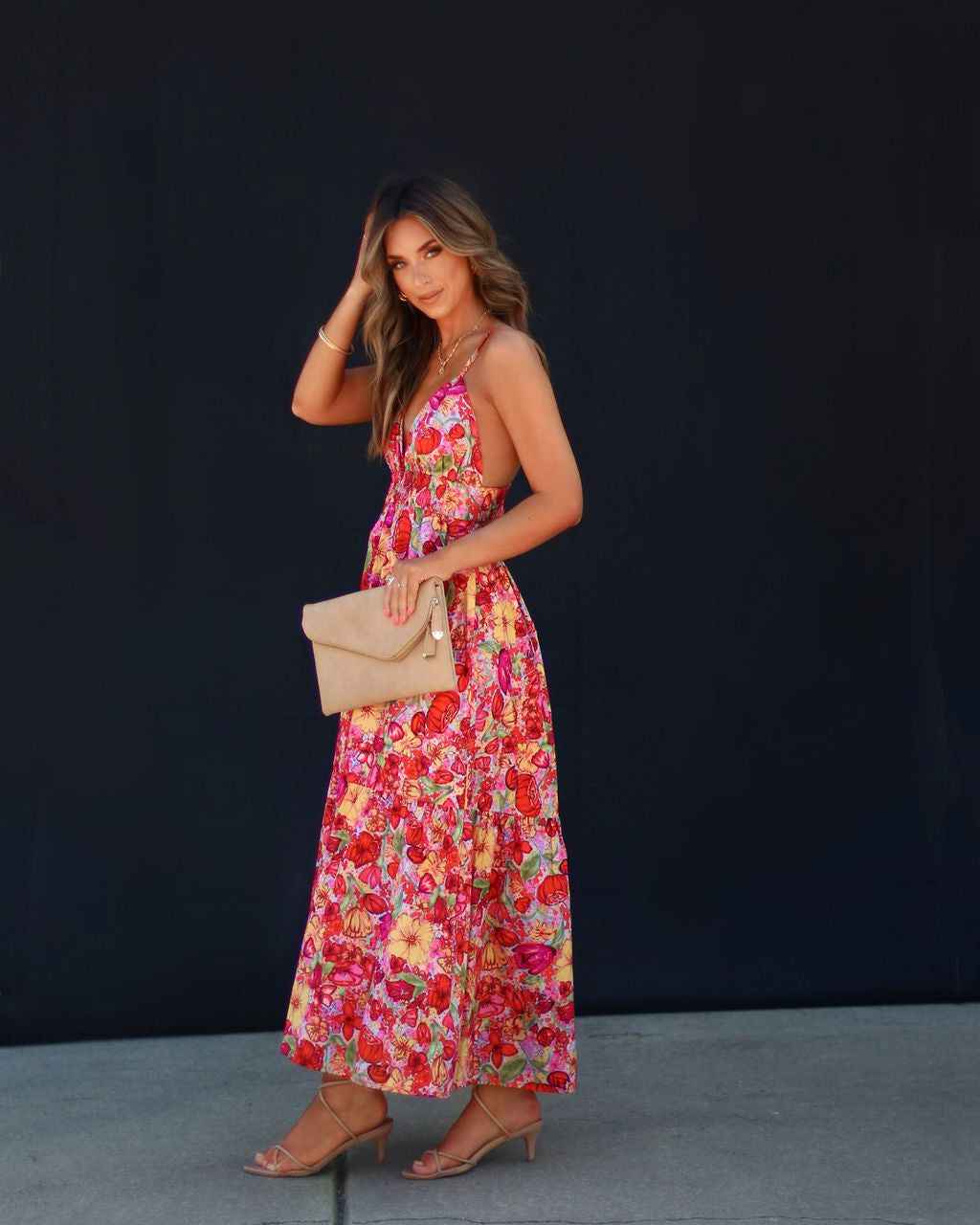 Katana Floral Pocketed Maxi Dress - LAST CHANCE sold by Vici product image thumbnail 4