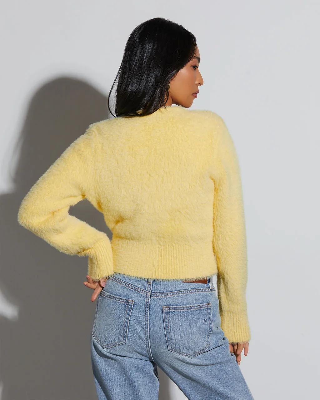 Be Still My Heart Fuzzy Knit Button Front Cardigan sold by Vici product image thumbnail 5