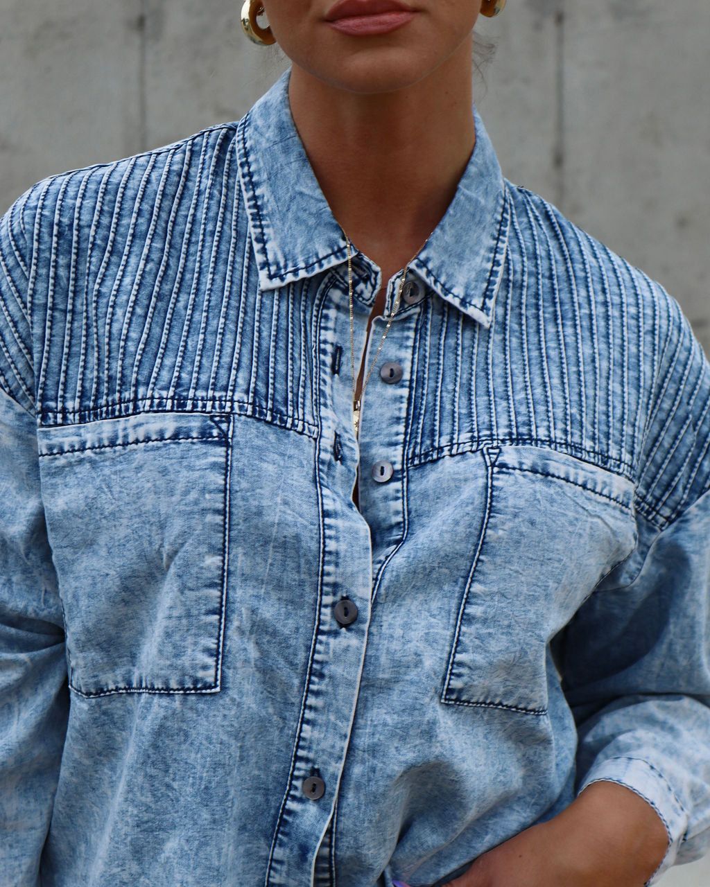 Tate Cotton Blend Button Up sold by Vici product image thumbnail 3