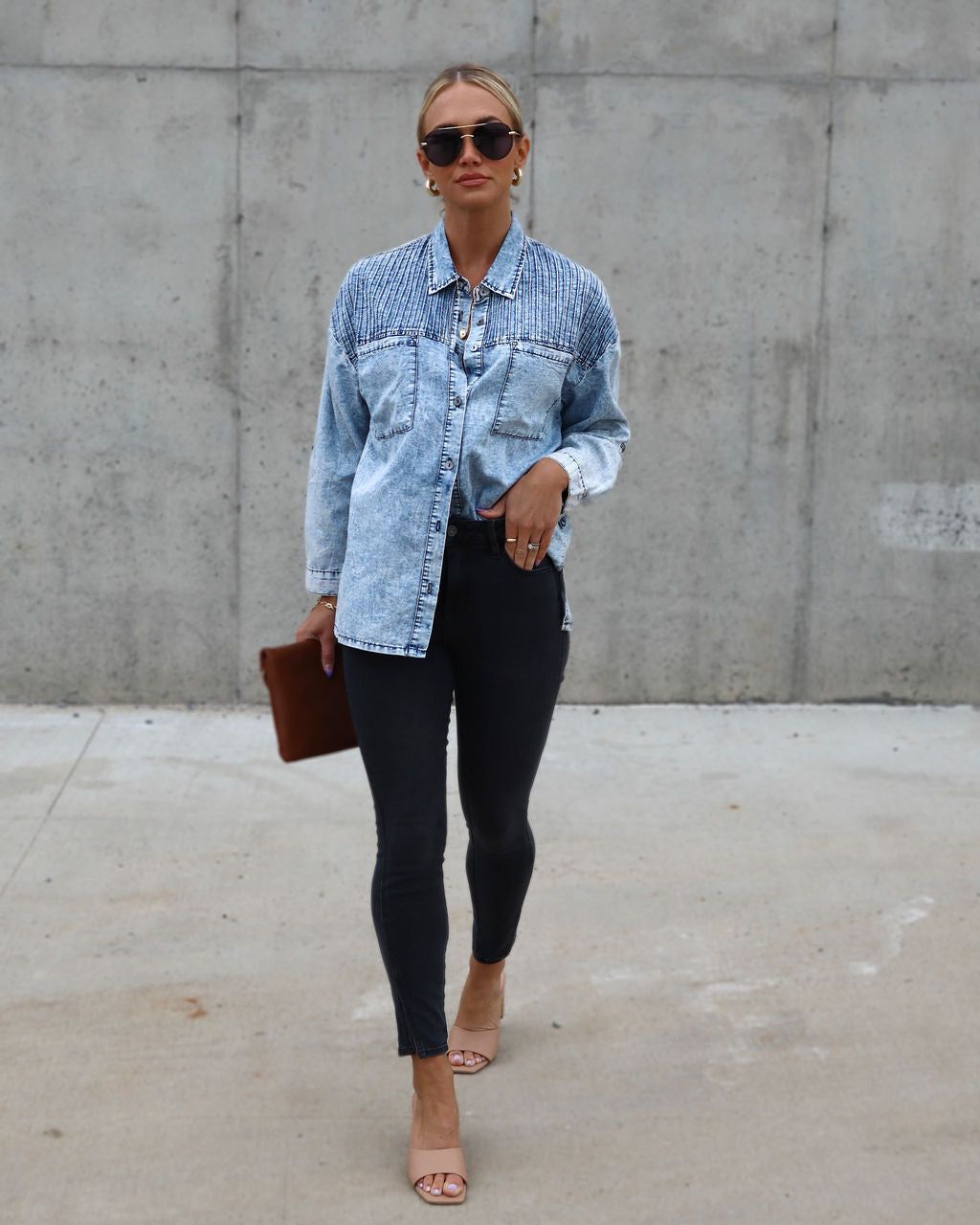 Tate Cotton Blend Button Up sold by Vici product image thumbnail 5