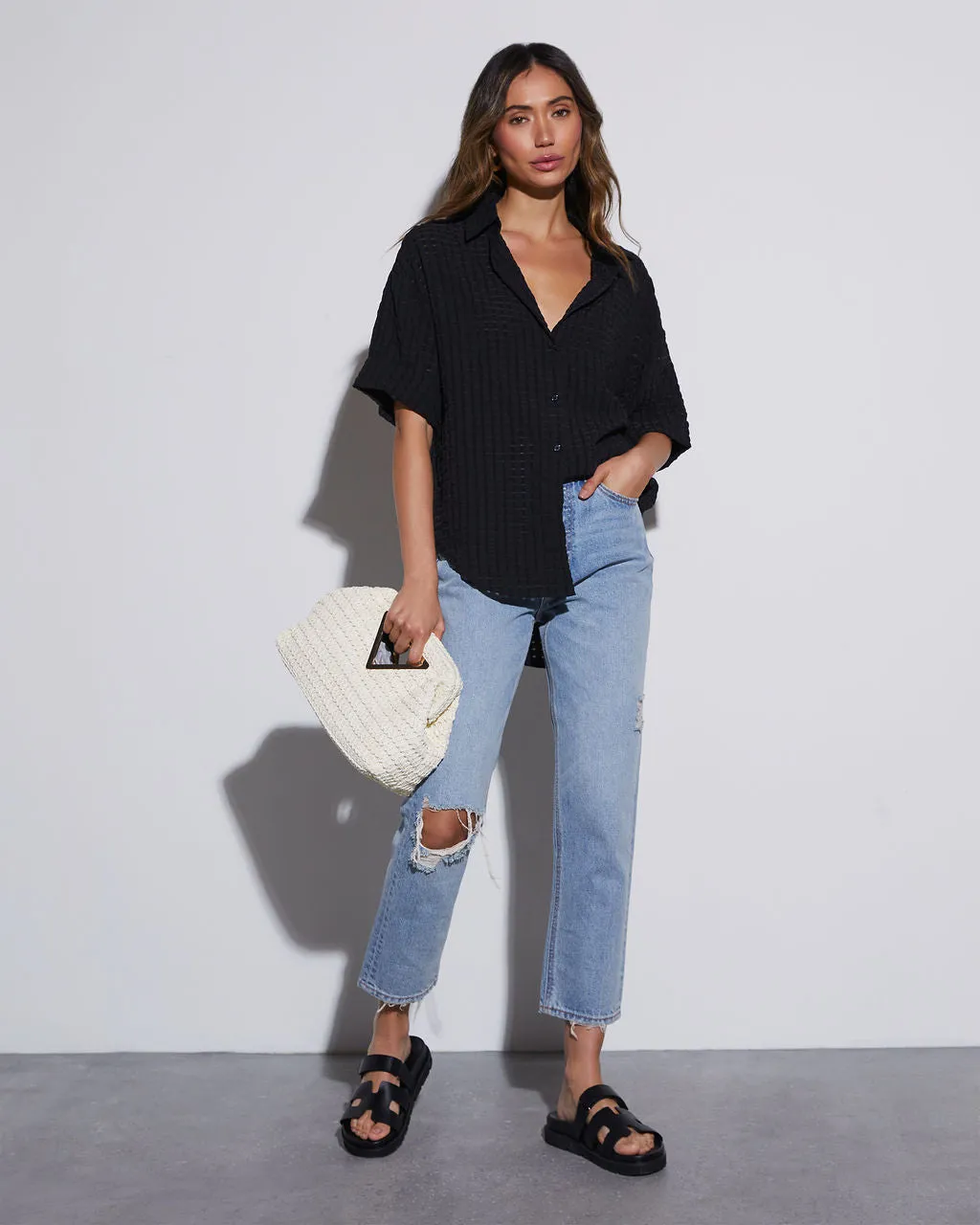 Newport Cotton Button Down Top sold by Vici product image thumbnail 3