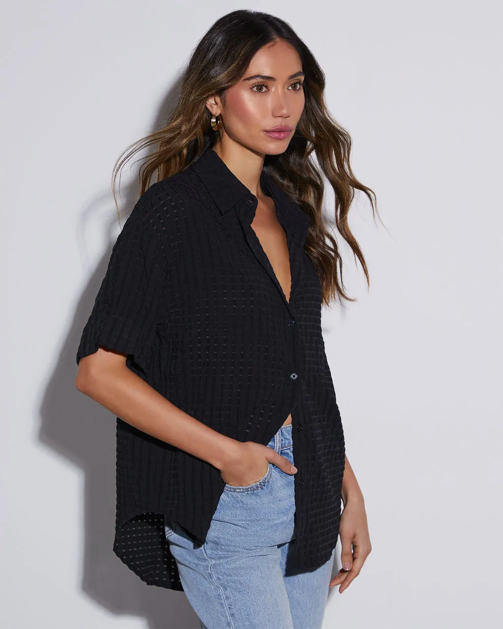 Newport Cotton Button Down Top sold by Vici product image thumbnail 4
