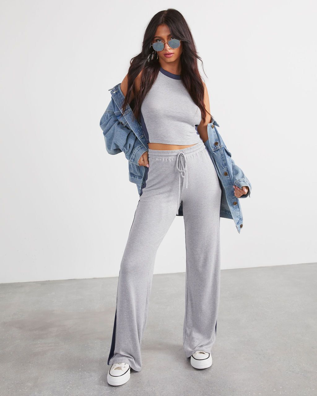 Serenade Ribbed Knit Tank - Grey - SALE sold by Vici product image thumbnail 6