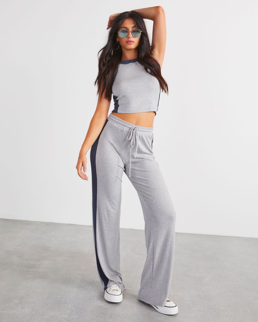 Serenade Ribbed Knit Tank - Grey - SALE sold by Vici product image thumbnail 2