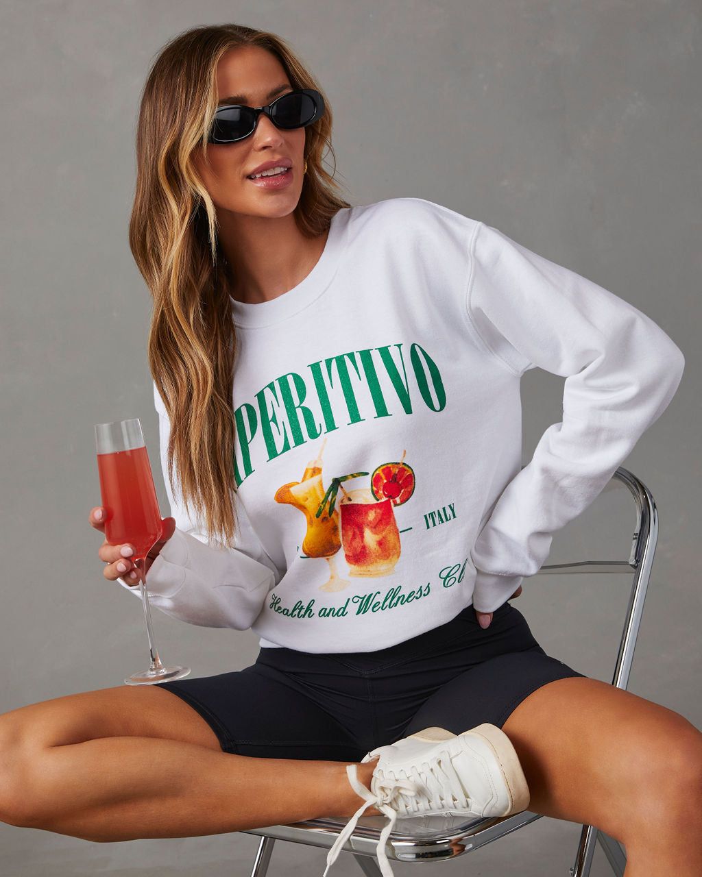 Apertivo Crew Neck Graphic Sweatshirt sold by Vici product image thumbnail 2