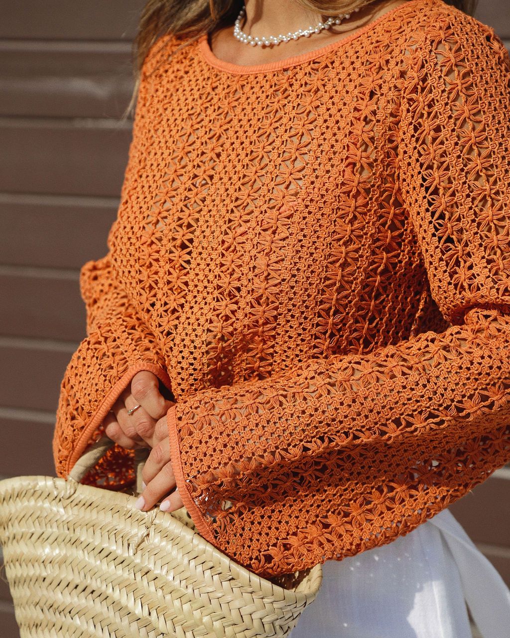 Holiday In The Sun Crochet Long Sleeve Top sold by Vici product image thumbnail 2