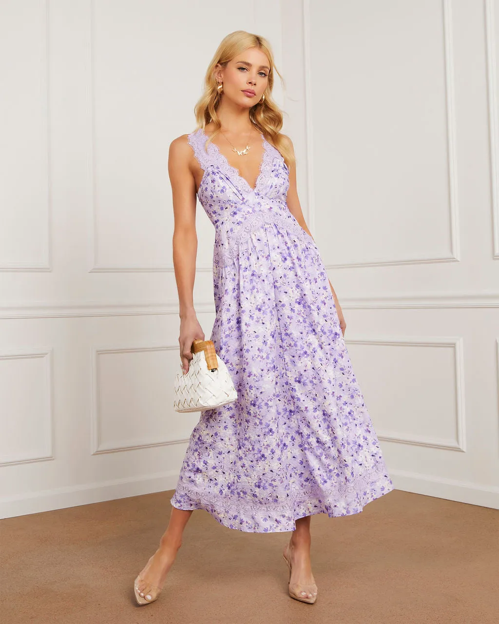 Violet Floral Midi Dress sold by Vici product image thumbnail 2