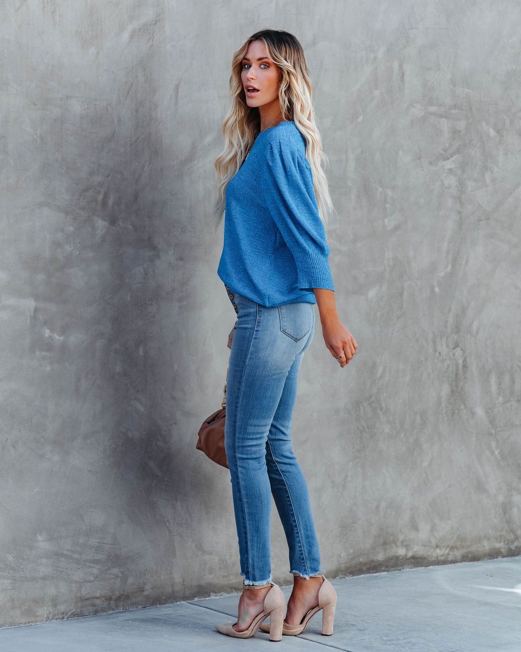 Carter Puff Sleeve Knit Top - Blue - FINAL SALE sold by Vici product image thumbnail 6